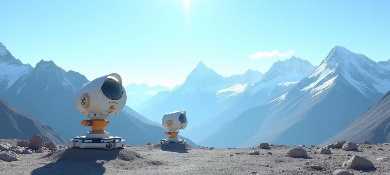 High-altitude geothermal survey equipment in the Andes mountains